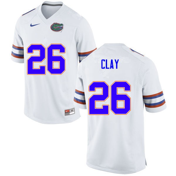 Men #26 Robert Clay Florida Gators College Football Jersey White